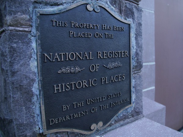 National Registry of Historical Places plaque