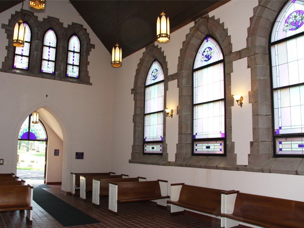 Inside of the Glidden Chapel